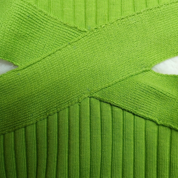 ZARA Green Ribbed Cutout Bodysuit | Criss-Cross Waist | Size M | NWT - Picture 16 of 16